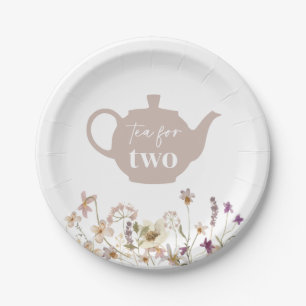 Tea For Two Floral Paper Plate