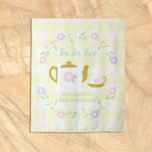 Tea for Two Girl 2nd Birthday Tapestry