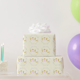 Tea for Two Girl 2nd Birthday Wrapping Paper