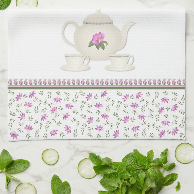Tea For Two Kitchen Towel (Folded)