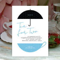 Tea for Two Modern Baby Blue Tea Party Invitation