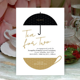 Tea for Two Modern Gold Tea Party Invitation