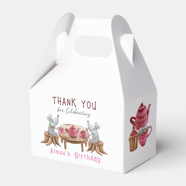 Tea For Two Paper Favour Box, Gable 4x2.5x5 Favour Box (Front Side)