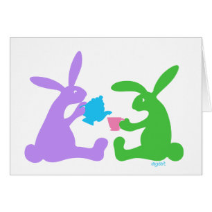 Tea for Two -  Rabbits Birthday Card