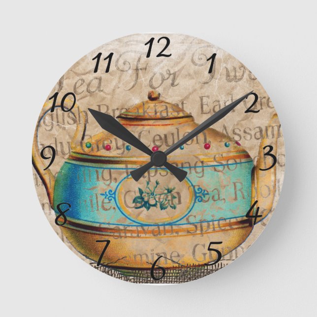 Tea For Two Round Clock (Front)