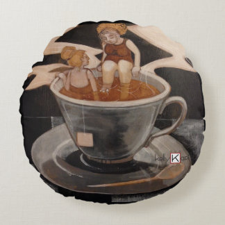 Tea for Two Round Cushion