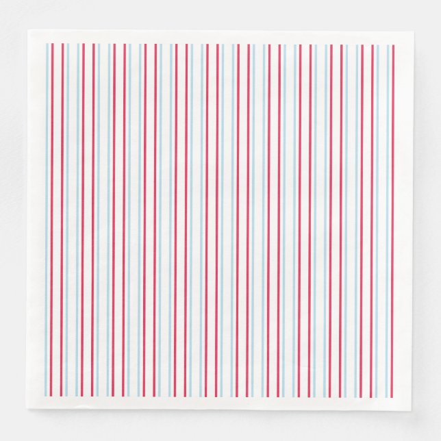  Tea For Two Stripes, Dinner Paper Napkins (Front)