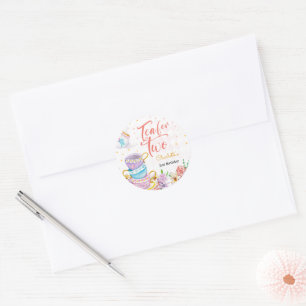 Tea for two, tea birthday classic round sticker