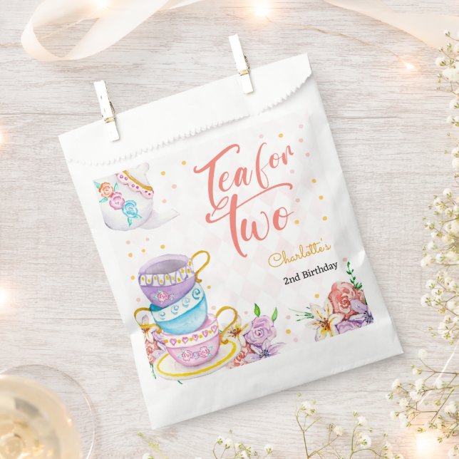 Tea for two, tea birthday favour bags (Clipped)