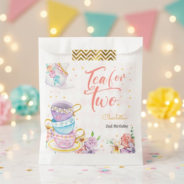 Tea for two, tea birthday favour bags (Creator Uploaded)