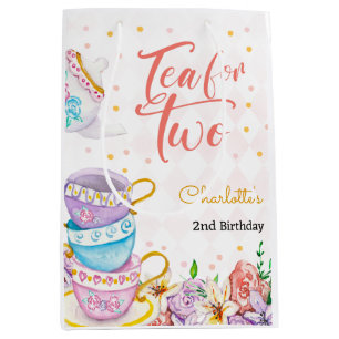 Tea for two, tea birthday medium gift bag
