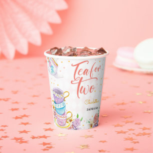 Tea for two, tea birthday paper cups