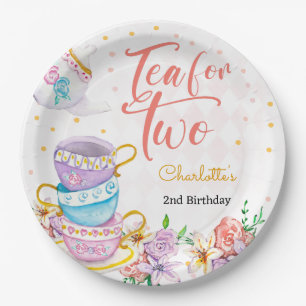 Tea for two, tea birthday paper plate