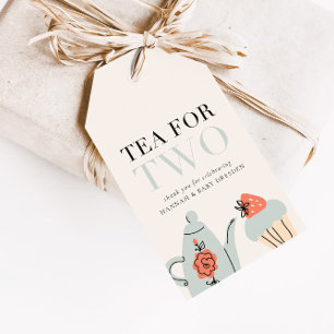 Tea for Two Tea Party Baby Shower Favour Gift Tags
