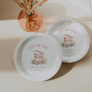 Tea For Two Teacups Theme  Paper Plate