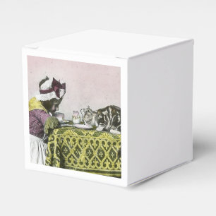Tea for Two Victorian Girl and Kitty Cat Tea Party Favour Box