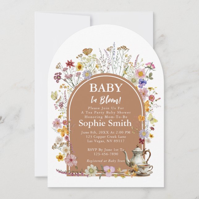 Tea Garden Baby In Bloom Baby Shower Invitation (Front)