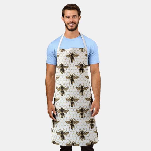 Tea Garden Bee Series Design 14  Apron (Worn)