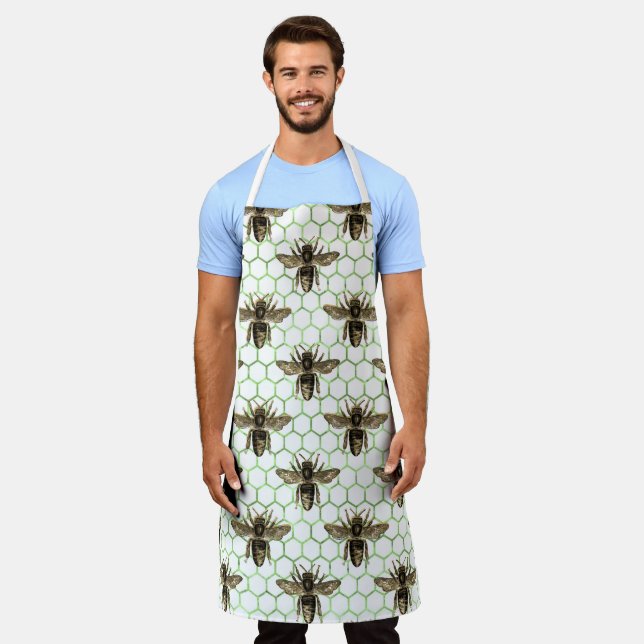 Tea Garden Bee Series Design 26 Apron (Worn)