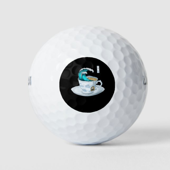 Tea Great Wave Off Kanagawa Golf Balls (Front)