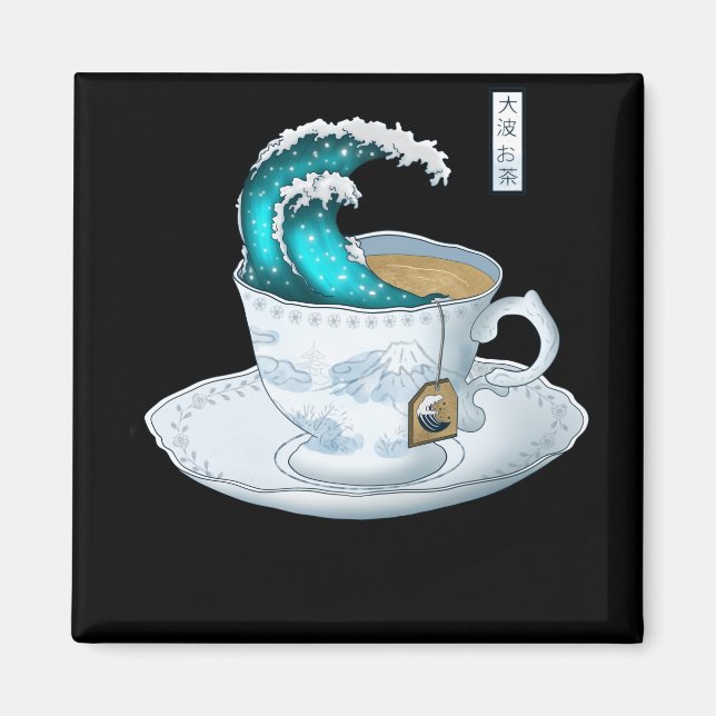 Tea Great Wave Off Kanagawa Magnet (Front)