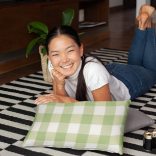 Tea Green Chequered Pillow Case
