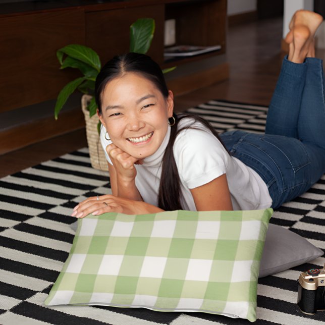 Tea Green Chequered Pillow Case (Creator Uploaded)
