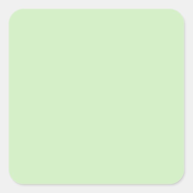 Tea Green D0F0C0 Colour, With Option to Add Image Square Sticker (Front)