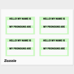 Tea Green Name & Pronoun Labels