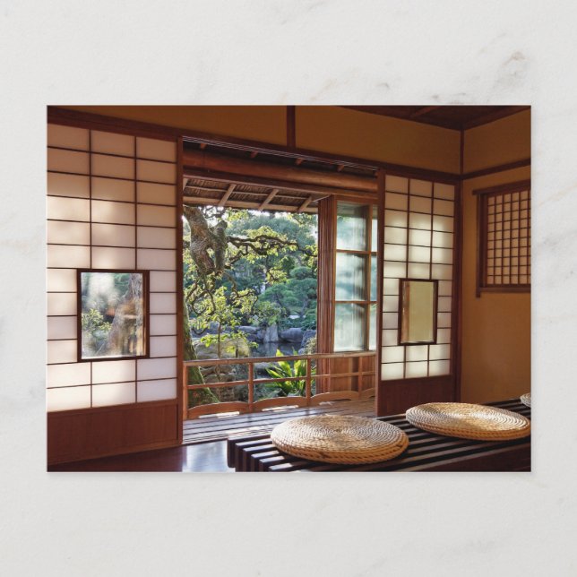 Tea house in spring postcard (Front)