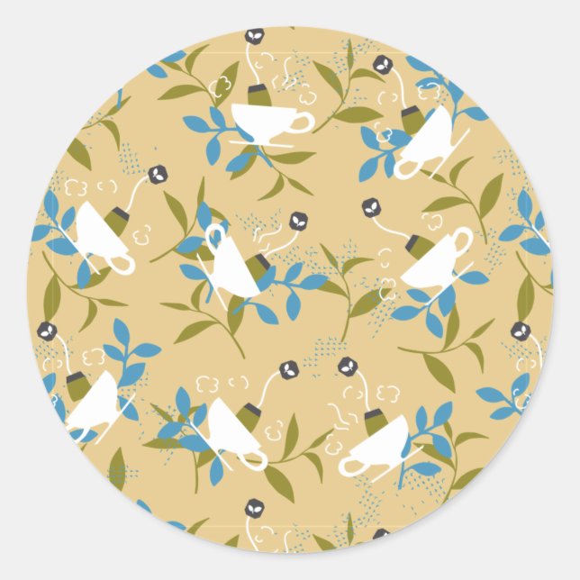 Tea is always a good idea pattern classic round sticker (Front)