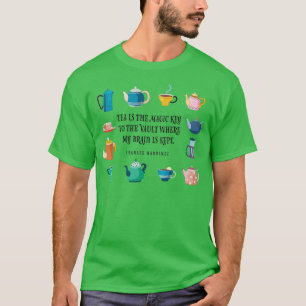 Tea Is The Magic Key Illustrated TeaLovers Quote T-Shirt