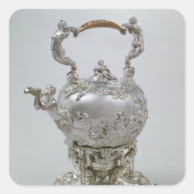 Tea kettle and stand by C.Kandler, London, 1730 Square Sticker (Front)