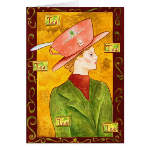 Tea Lady in Green Note Card