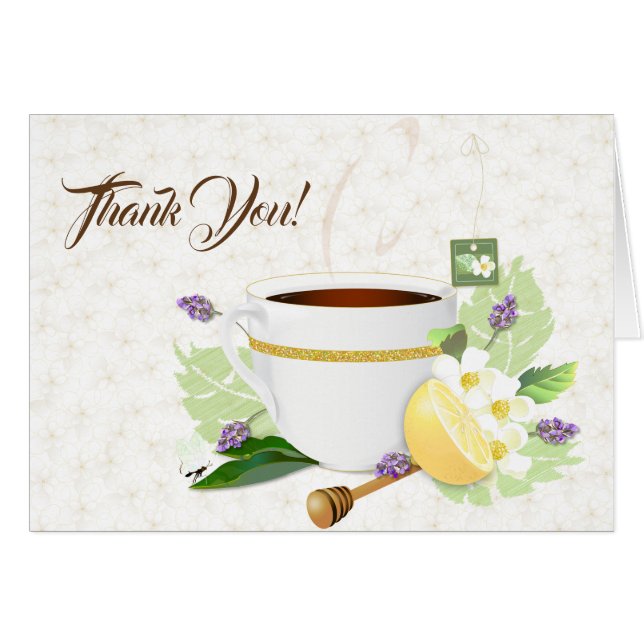 Tea Lemon Lavender Floral | Thank You (Front Horizontal)