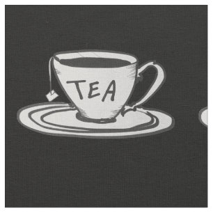 Tea Lover Drawing Minimalist Fabric