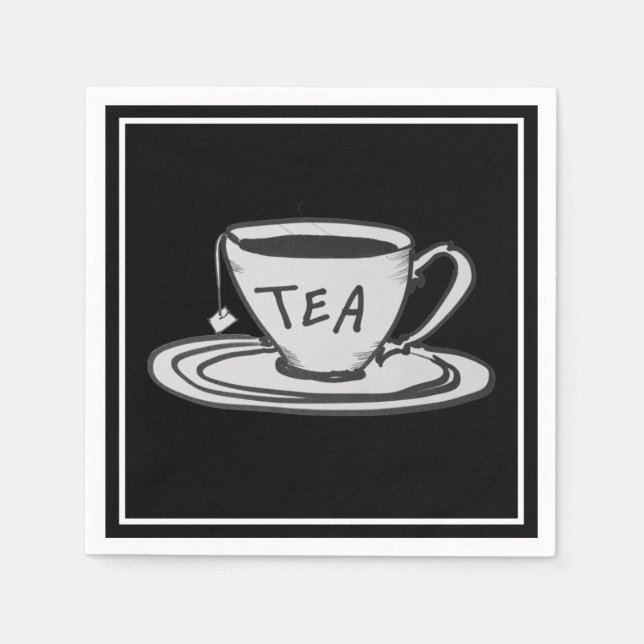 Tea Lover Drawing Minimalist Napkin (Front)