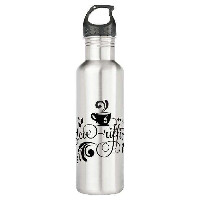Tea Lover, Gift for Tea Drinker, Tea riffic 710 Ml Water Bottle (Front)