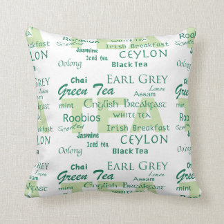 Tea Lover-Tea Types Word Cloud Cushion