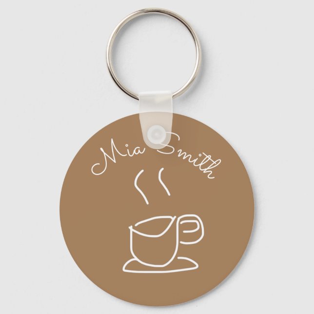 Tea Lovers Coffee Lovers modern simple Key Ring (Front)