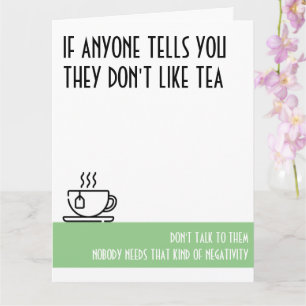Tea Lover's Large Green Birthday Card