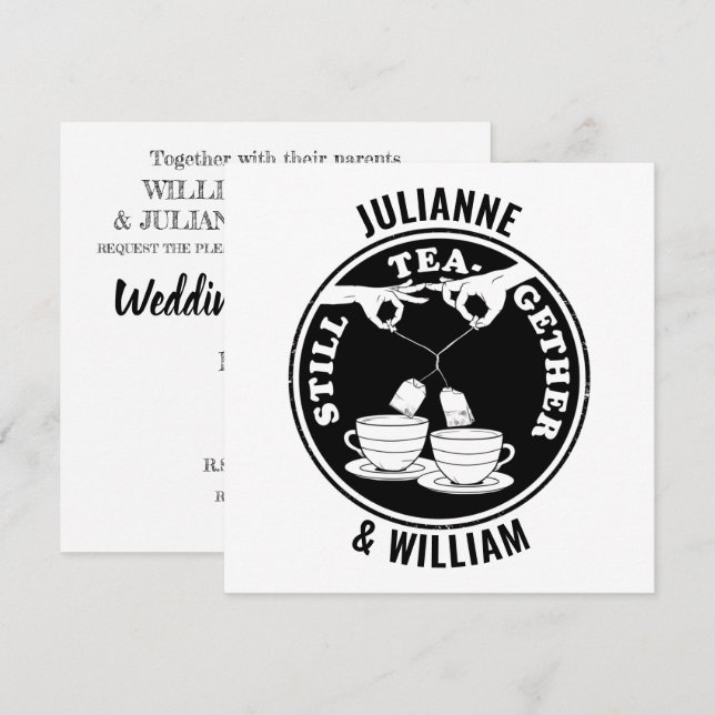 Tea lovers Wedding Invitation (Front/Back)