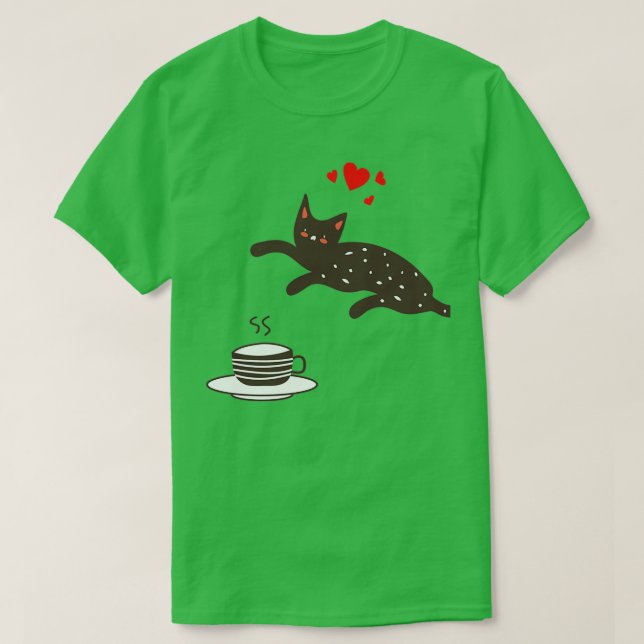 Tea loving cat T-Shirt (Design Front)