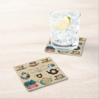 Tea Makes Everything Better Square Paper Coaster