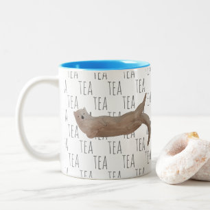 Tea Marine Mammal Watercolor Sea Otter Two-Tone Coffee Mug