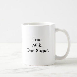 Tea.Milk.One Sugar. Coffee Mug