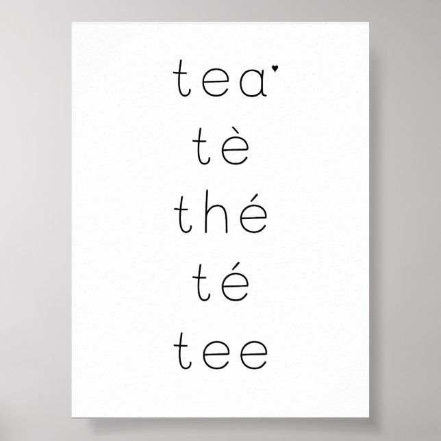 Tea - minimalistic typography poster (Front)