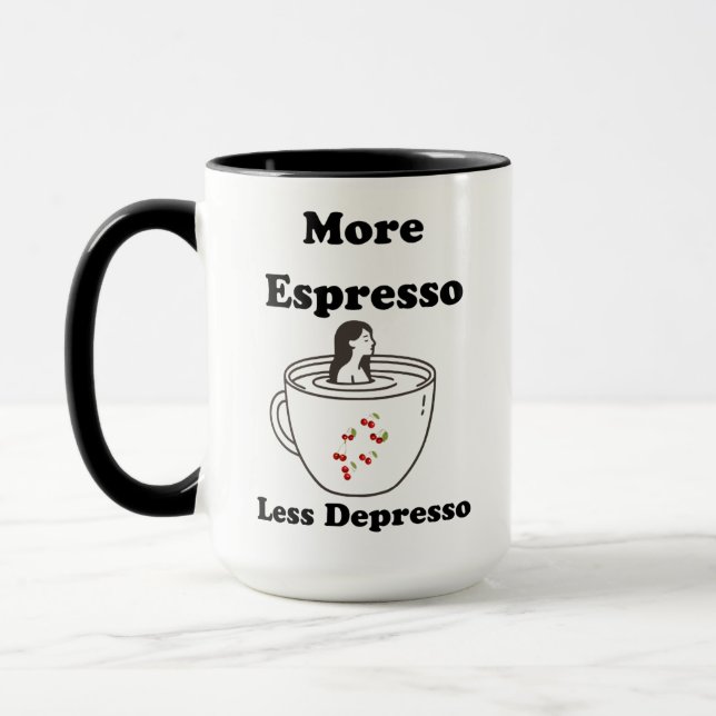 Tea Mug more espresso less depresso  (Left)
