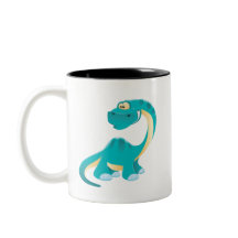 Tea Mug with Green Dino 