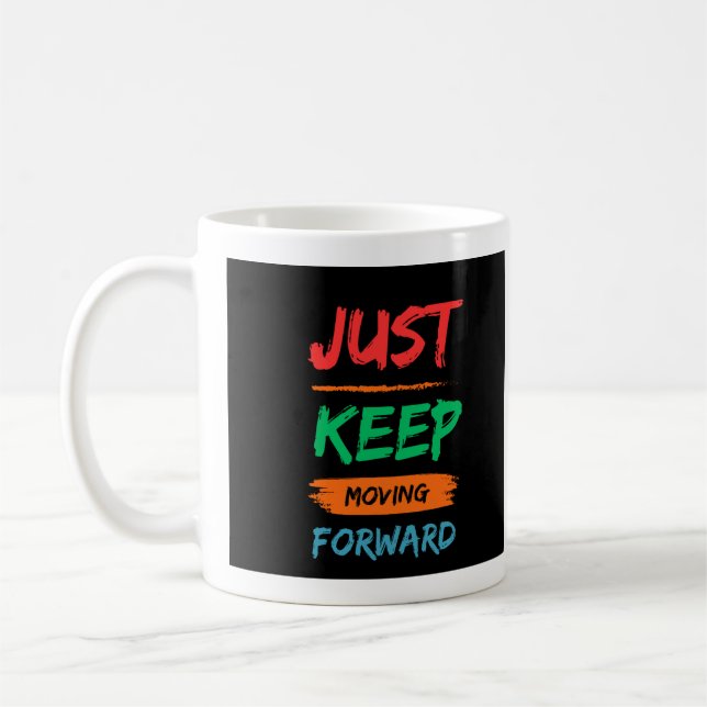 tea mug with never give up (Left)